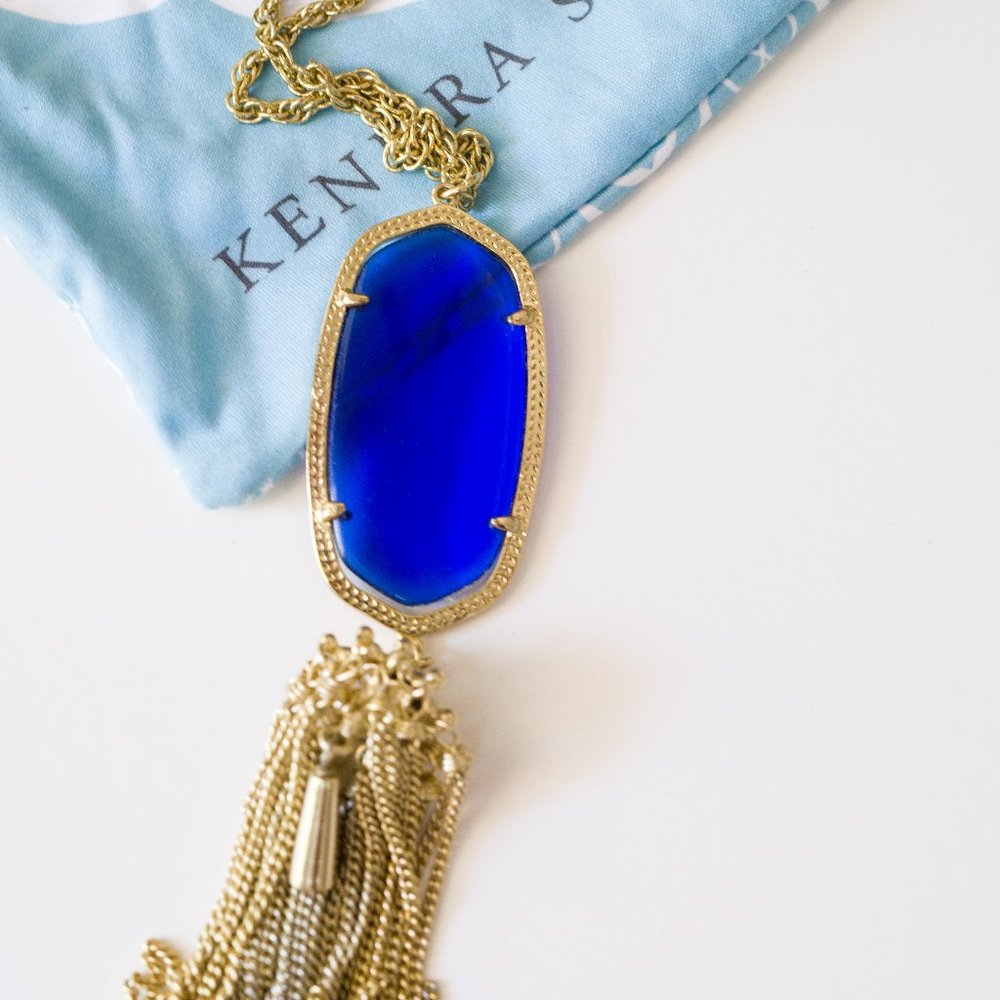 Cobalt Kendra Scott Drop Necklace